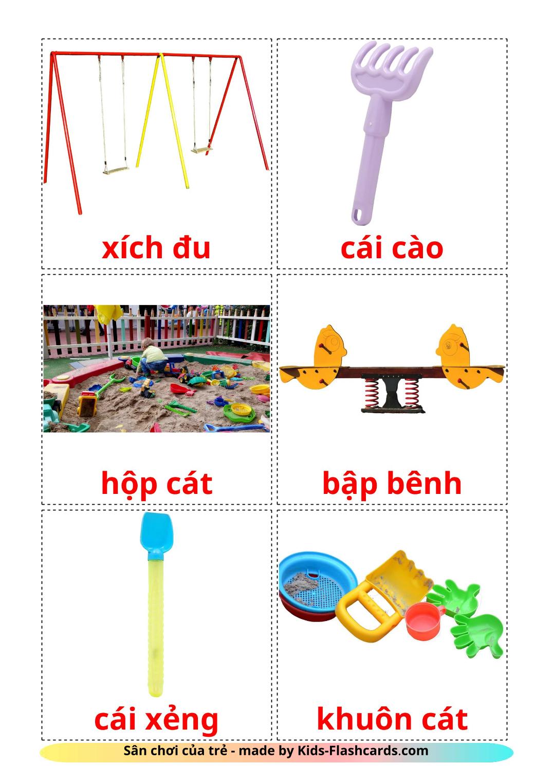 Playground - 13 Free Printable vietnamese Flashcards 