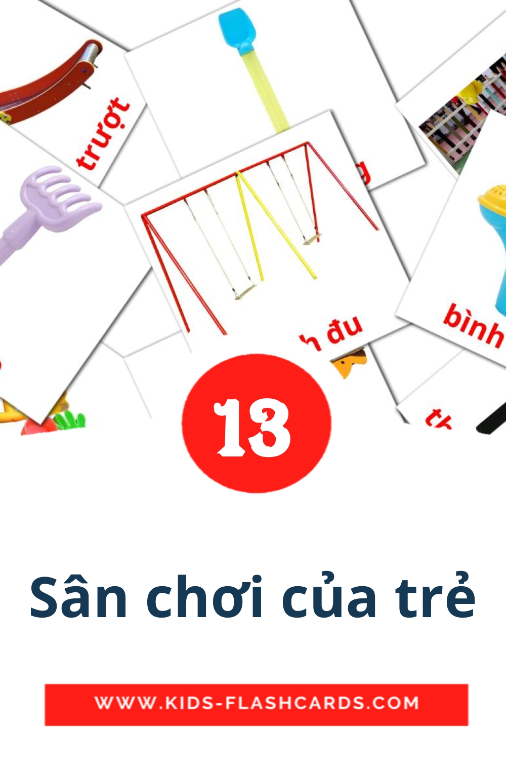 13 cartes illustrées de Sân chơi của trẻ pour la maternelle en vietnamien