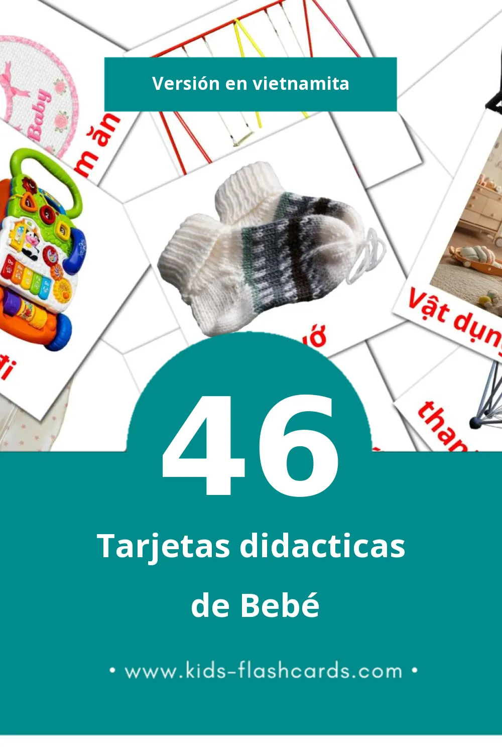 Tarjetas visuales de Baybay para niños pequeños (46 tarjetas en Vietnamita)