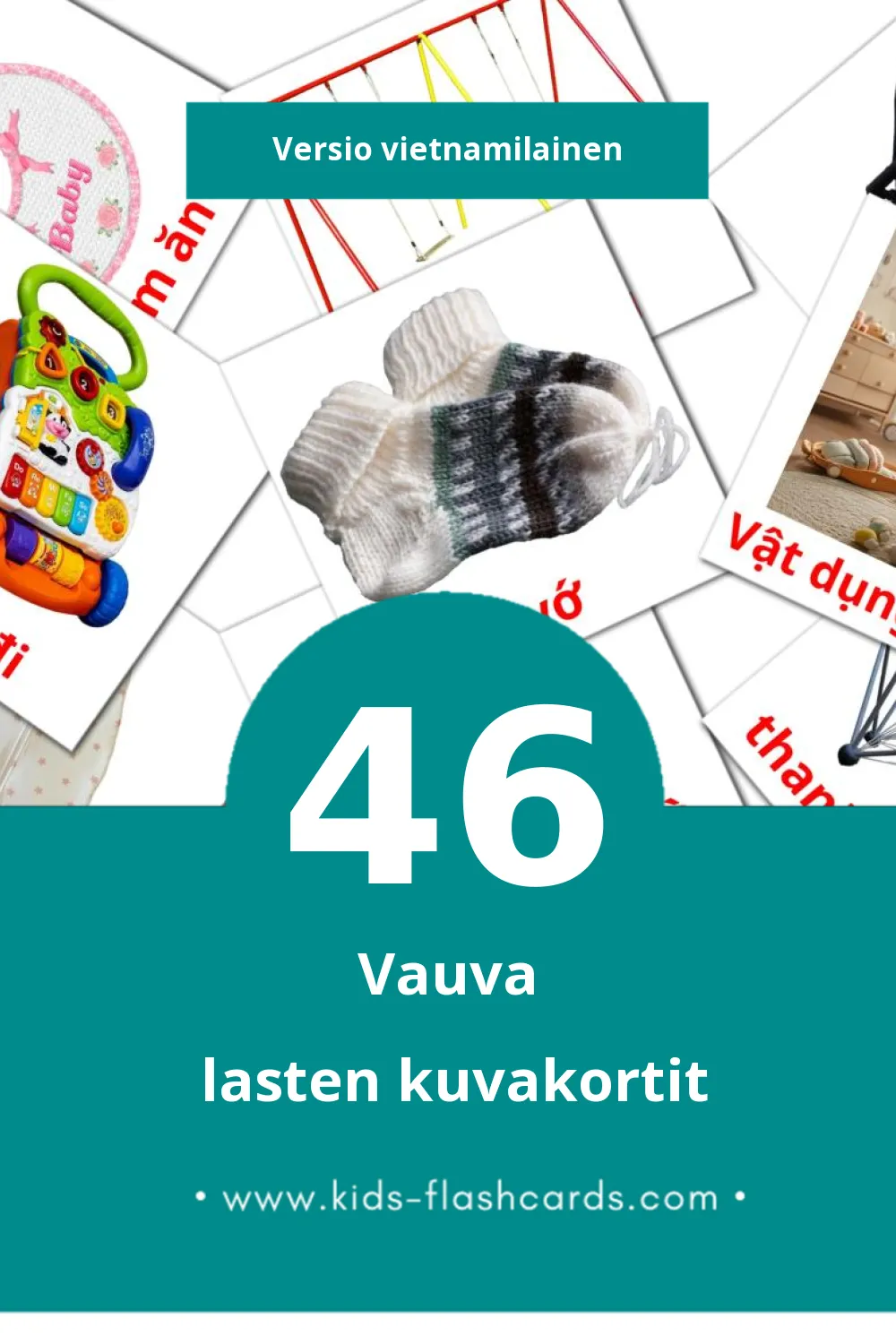 Baybay lasten kuvakortit pikkulapsille (46 korttia Vietnamilaiseksi)