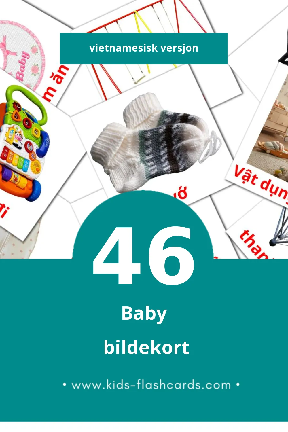 Visuelle Baybay bildekort for småbarn (46 kort på Vietnamesisk)