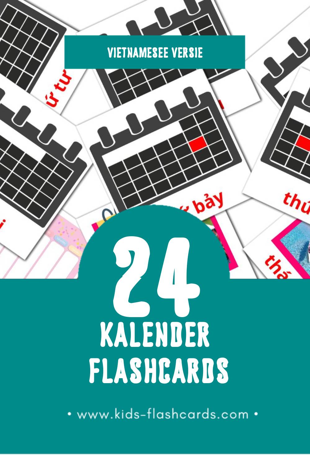 Visuele Lịch Flashcards voor Kleuters (24 kaarten in het Vietnamese)