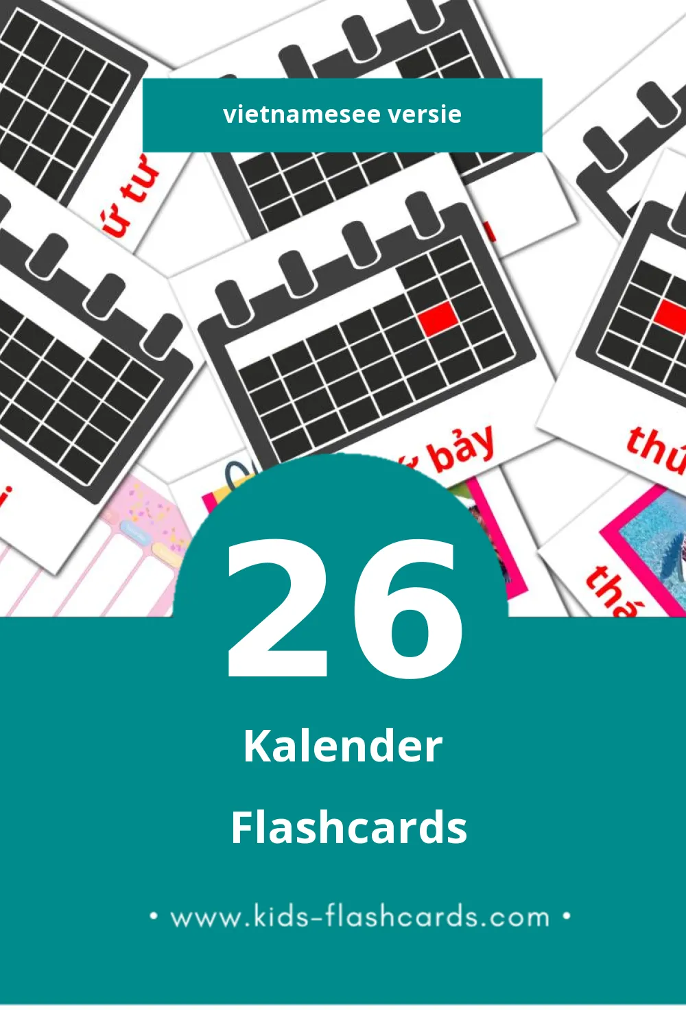 Visuele Lịch Flashcards voor Kleuters (26 kaarten in het Vietnamese)