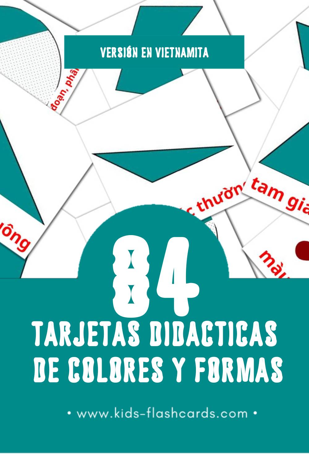 Tarjetas visuales de Màu sắc và hình khối  para niños pequeños (84 tarjetas en Vietnamita)