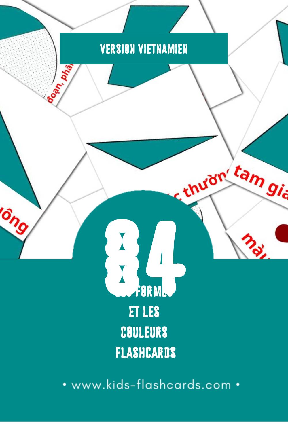 Flashcards Visual Màu sắc và hình khối  pour les tout-petits (84 cartes en Vietnamien)