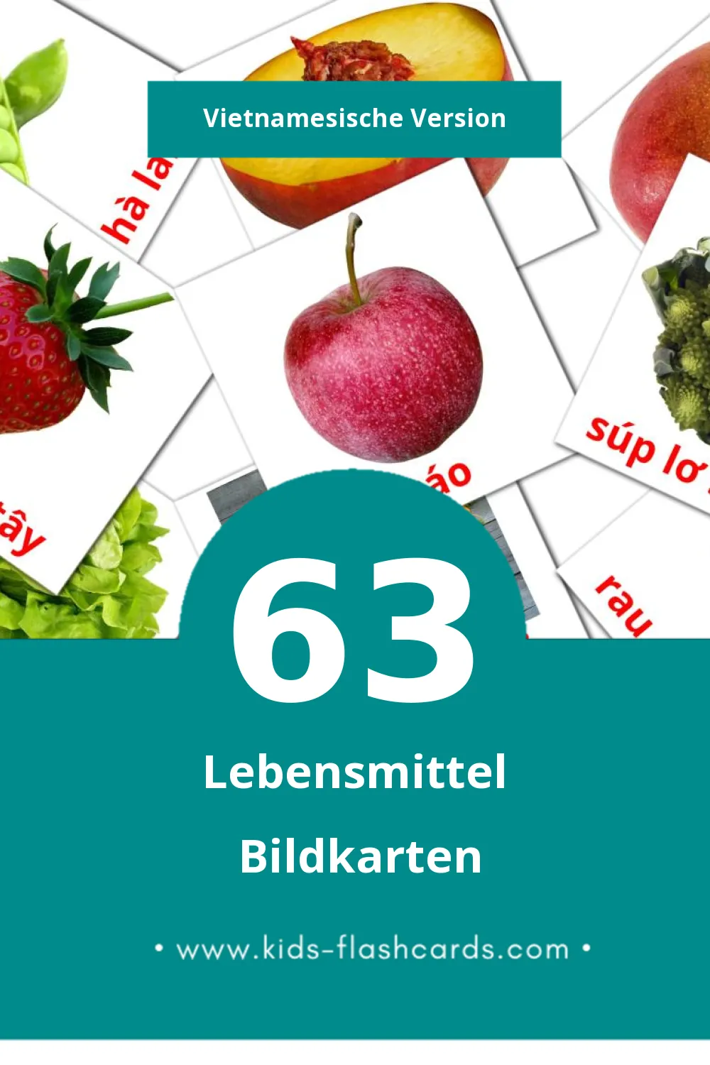 Visual Trái cây Flashcards für Kleinkinder (63 Karten in Vietnamesisch)