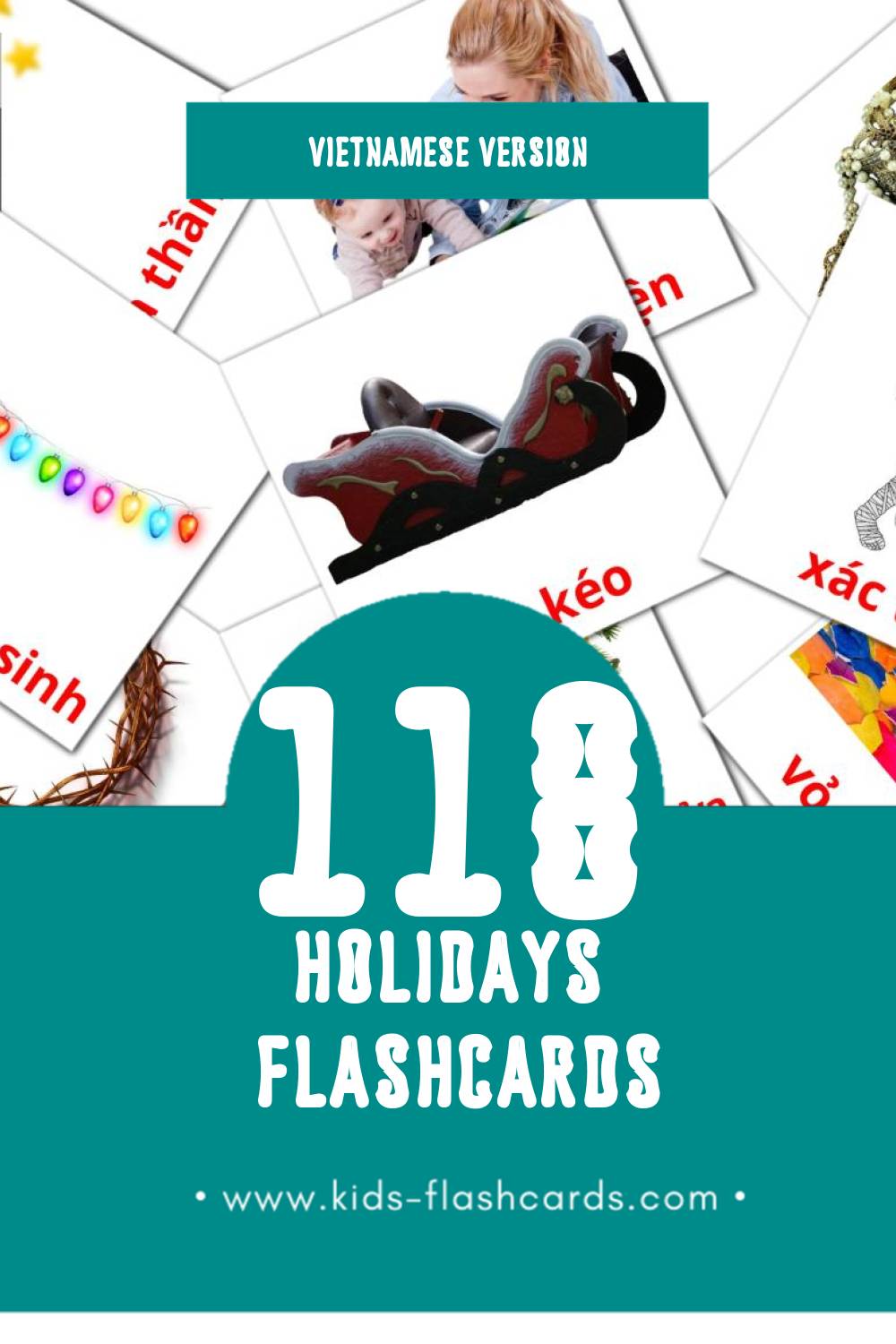 Visual Ngày nghỉ Flashcards for Toddlers (93 cards in Vietnamese)