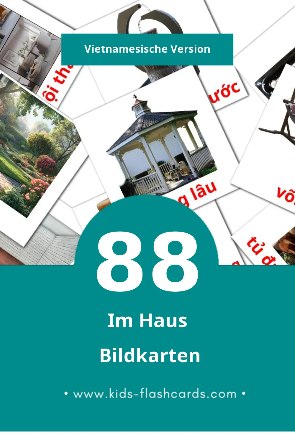 Visual Nhà Flashcards für Kleinkinder (88 Karten in Vietnamesisch)