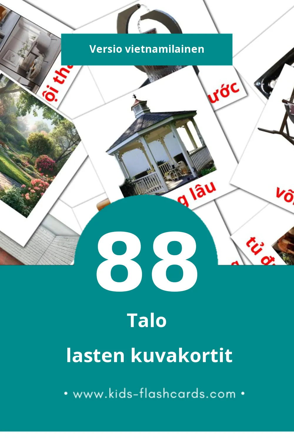 Nhà lasten kuvakortit pikkulapsille (88 korttia Vietnamilaiseksi)