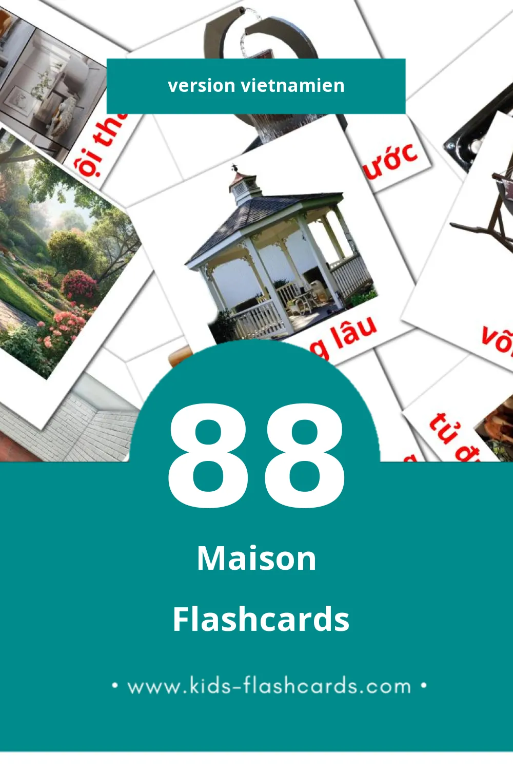 Flashcards Visual Nhà pour les tout-petits (88 cartes en Vietnamien)