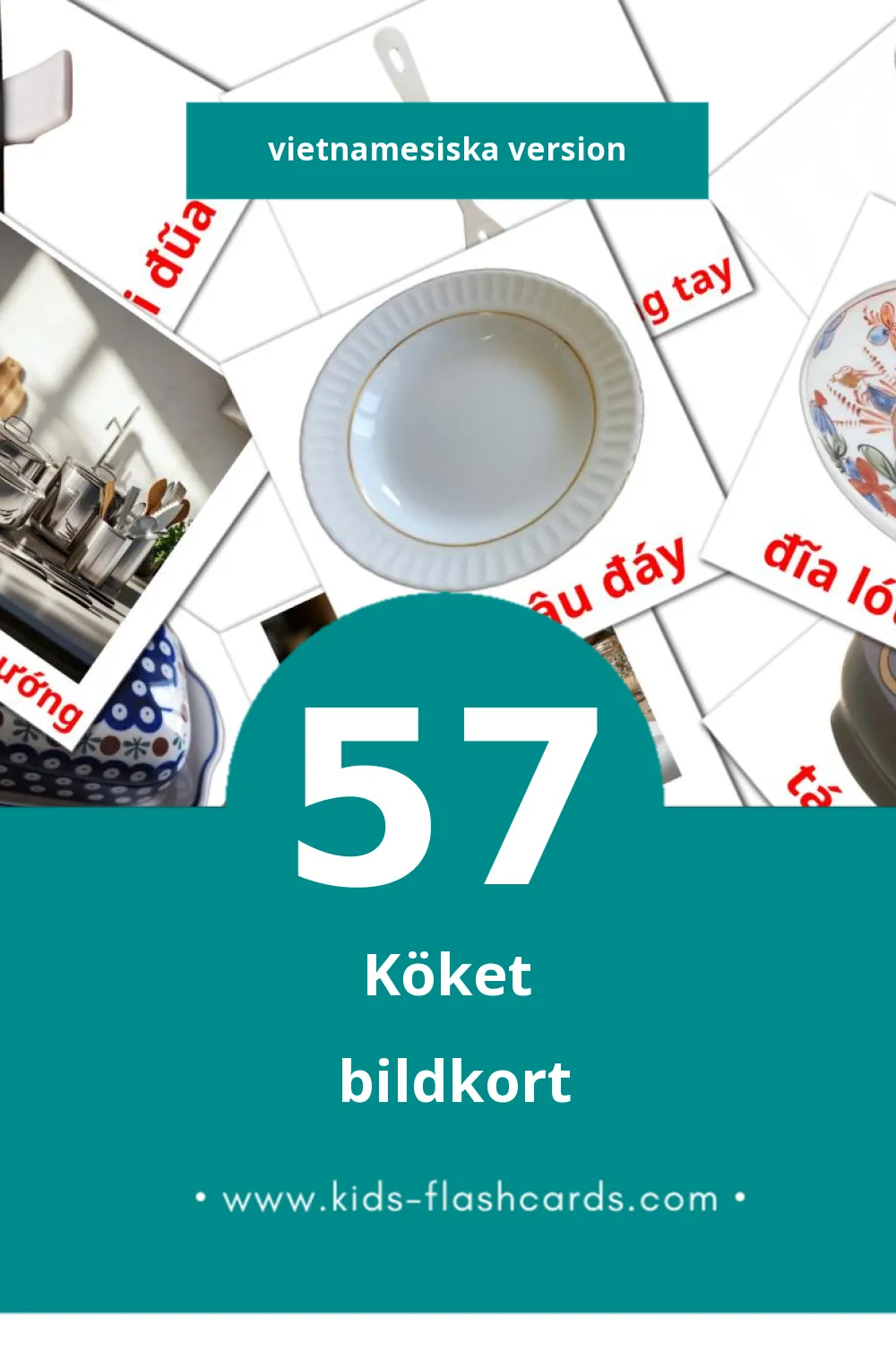 Visuella Nhà bếp för småbarn (57 bildkort för barn på Vietnamesiska)