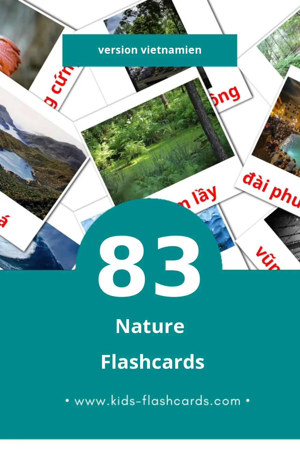 Flashcards Visual Thiên nhiên pour les tout-petits (83 cartes en Vietnamien)