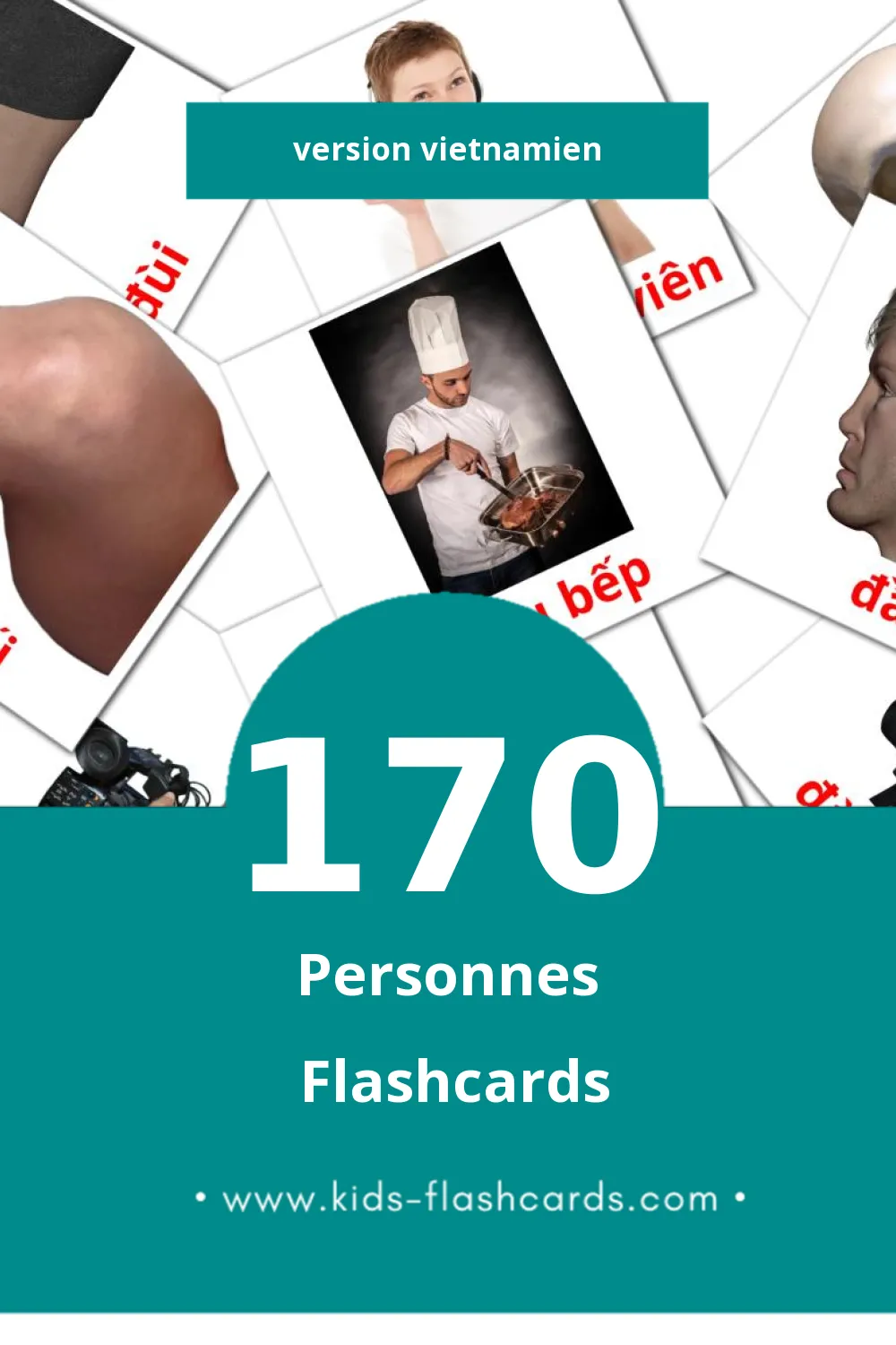 Flashcards Visual Con người  pour les tout-petits (170 cartes en Vietnamien)