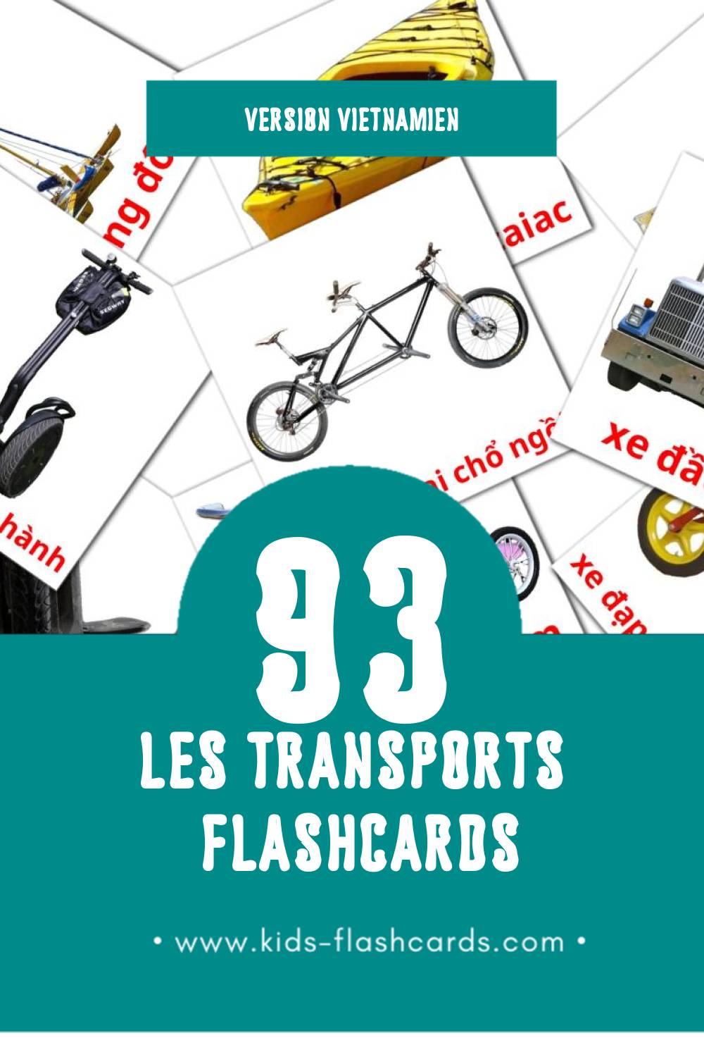 Flashcards Visual Phương tiện giao thông pour les tout-petits (93 cartes en Vietnamien)