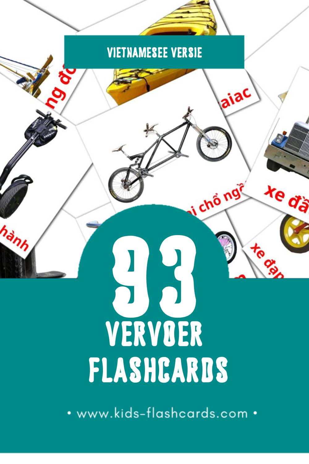 Visuele Phương tiện giao thông Flashcards voor Kleuters (93 kaarten in het Vietnamese)