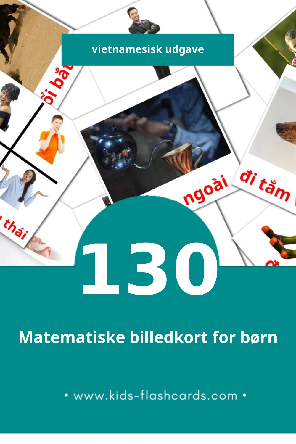 Visuelle billedkort for børn om Hoạt động til småbørn (130 kort på Vietnamesisk)