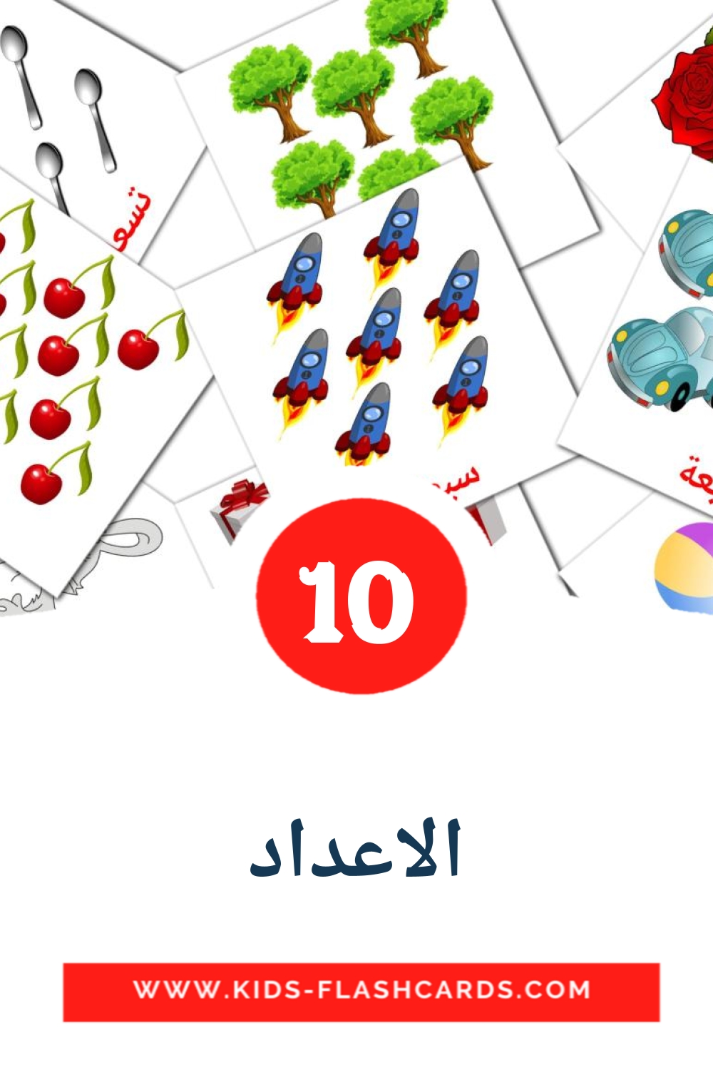 10 الاعداد Picture Cards for Kindergarden in yiddish