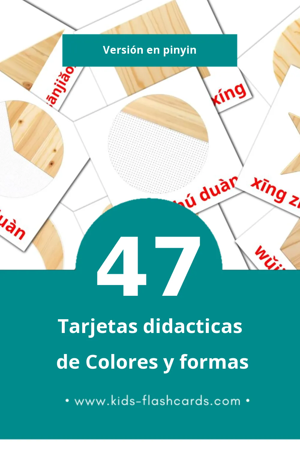 Tarjetas visuales de Shùxué para niños pequeños (47 tarjetas en Pinyin)