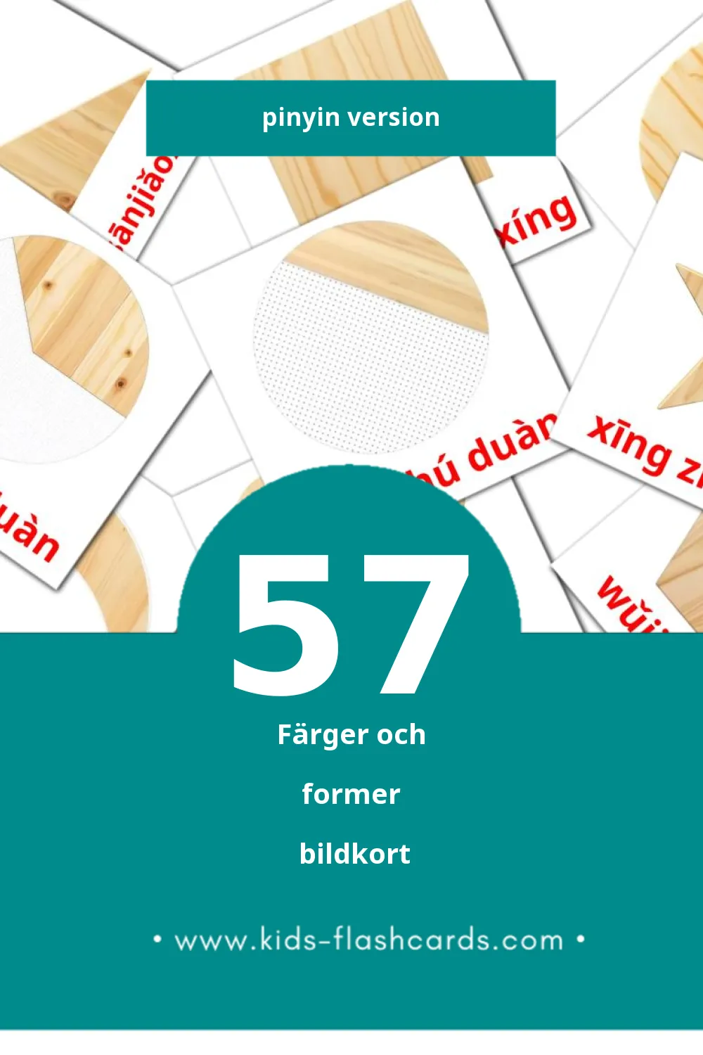 Visuella Shùxué för småbarn (57 bildkort för barn på Pinyin)
