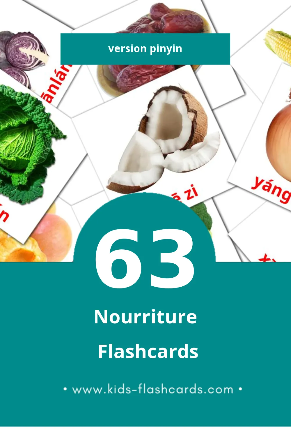 Flashcards Visual Shíwù pour les tout-petits (63 cartes en Pinyin)