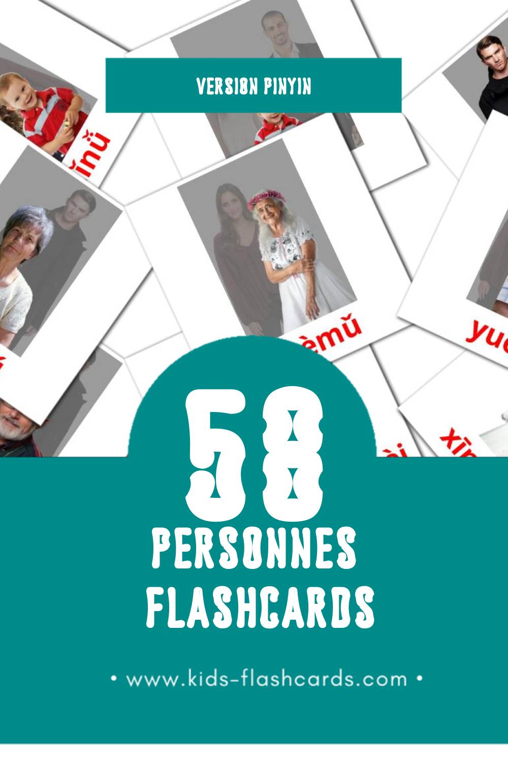 Flashcards Visual Rénmen pour les tout-petits (32 cartes en Pinyin)