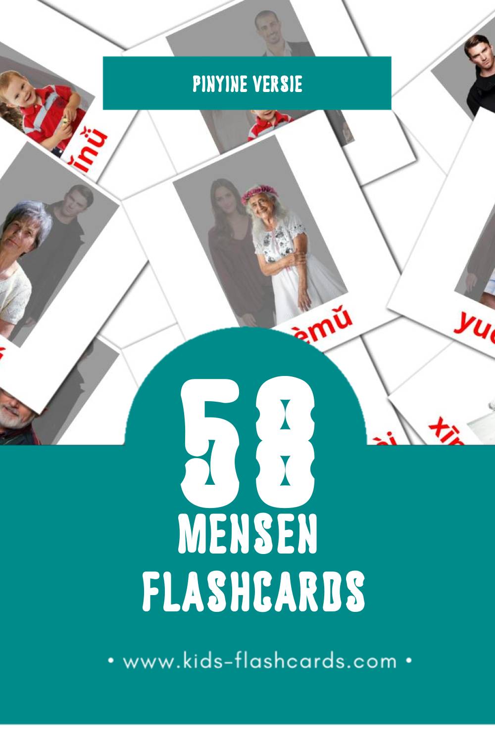 Visuele Rénmen Flashcards voor Kleuters (32 kaarten in het Pinyin)