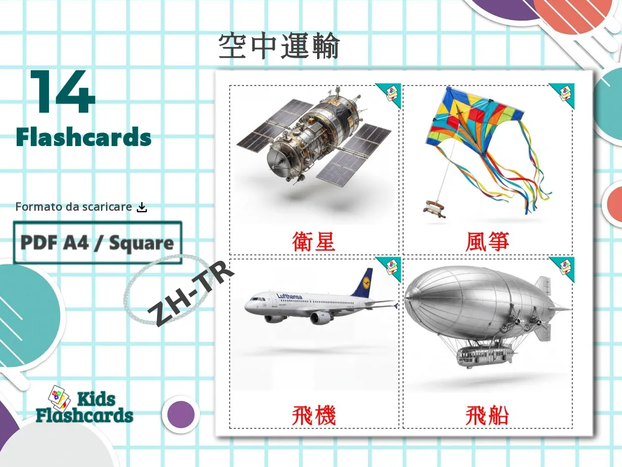 14 Flashcard GRATUITE sui Aereo in 4 Formati PDF | Immagini in Cinese ...