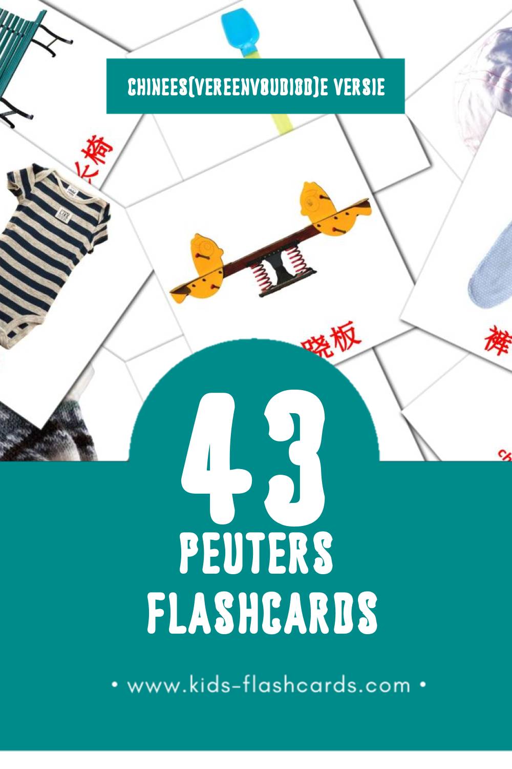 Visuele 宝宝 Flashcards voor Kleuters (43 kaarten in het Chinees(vereenvoudigd))