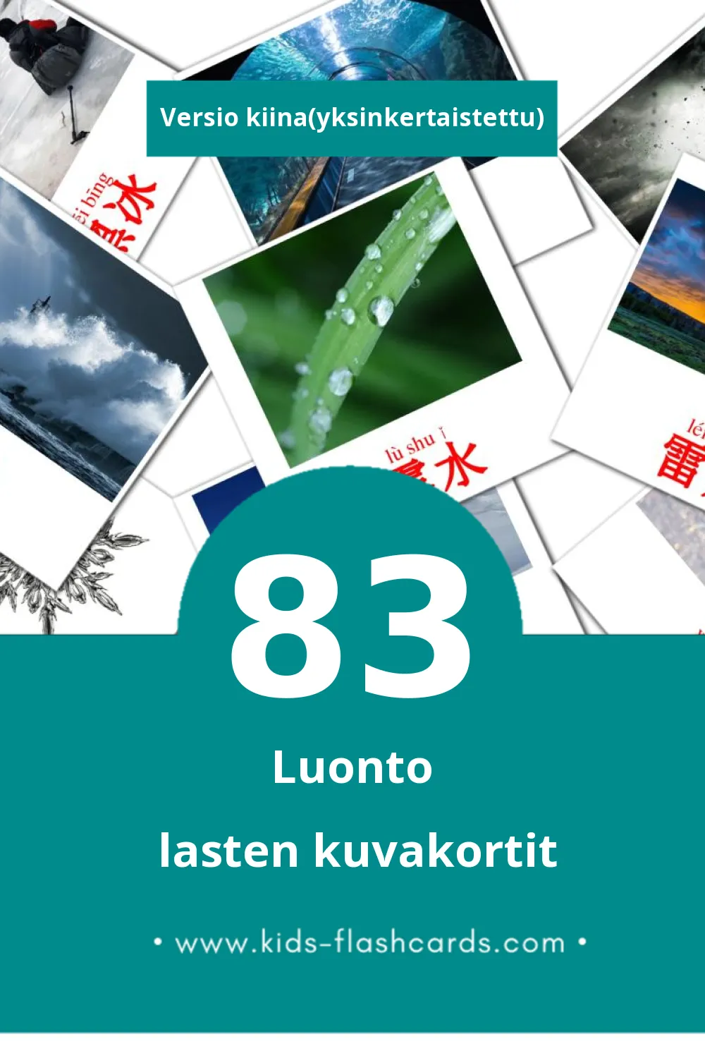大自然 lasten kuvakortit pikkulapsille (83 korttia Kiinaksi(yksinkertaistettu))