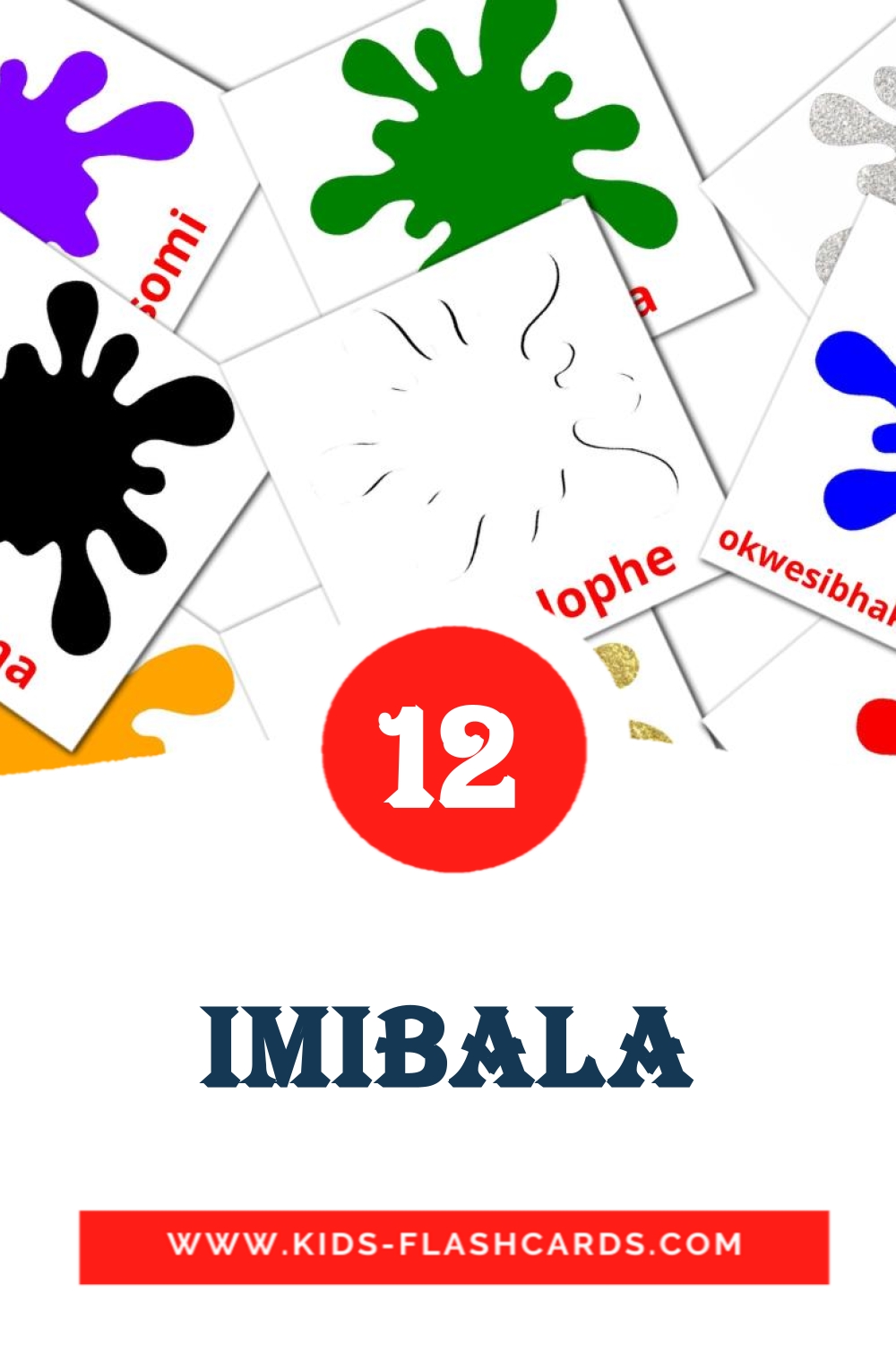 12 Imibala Picture Cards for Kindergarden in zulu