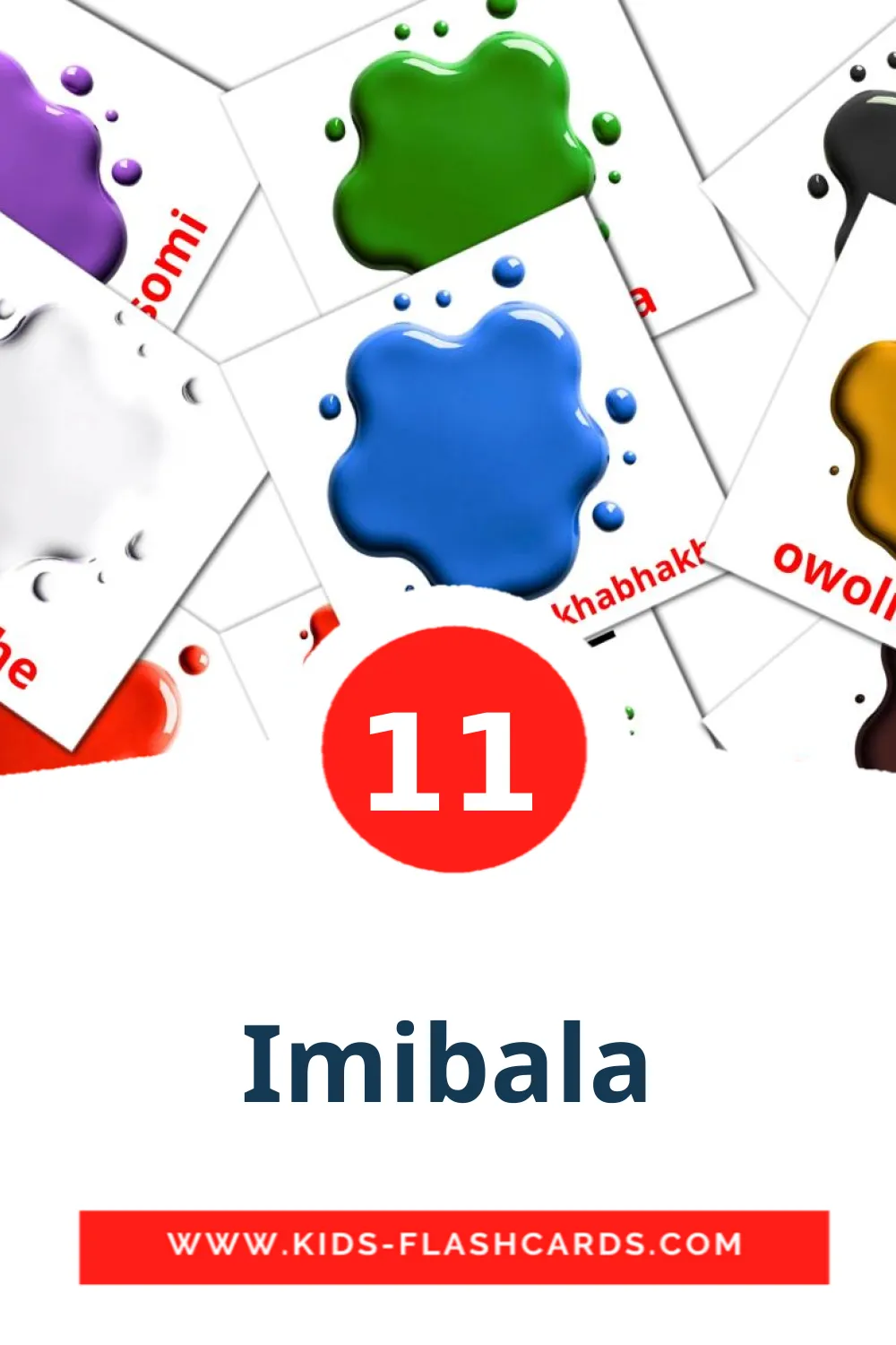 11 Imibala Picture Cards for Kindergarden in zulu