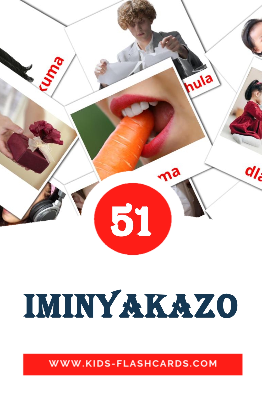 51 Iminyakazo Bildkarten für den Kindergarten auf Zulu