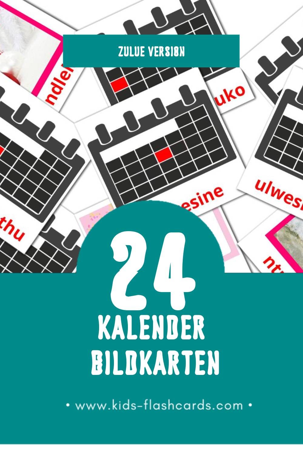 Visual Ikhalenda Flashcards für Kleinkinder (24 Karten in Zulu)