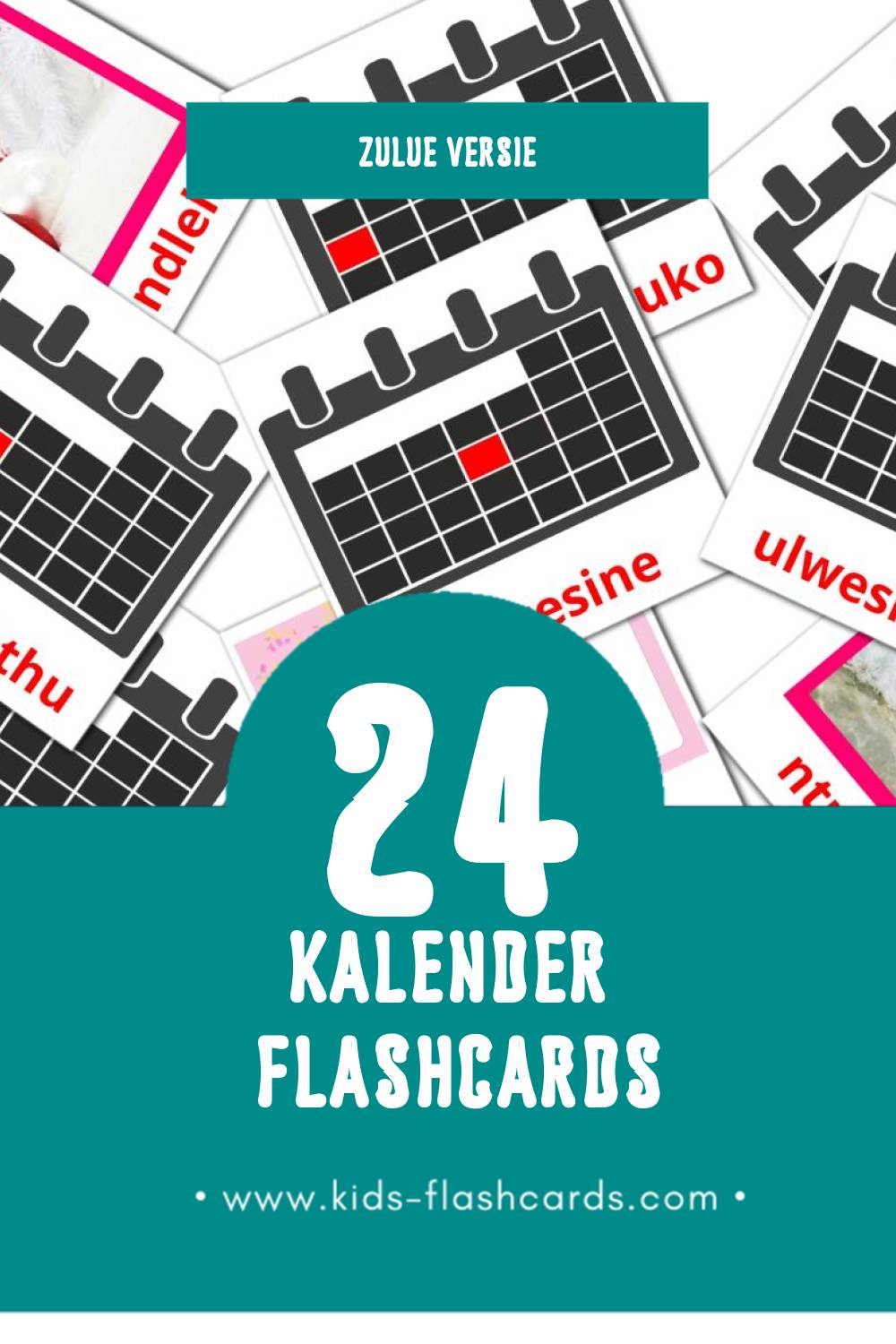 Visuele Ikhalenda Flashcards voor Kleuters (24 kaarten in het Zulu)