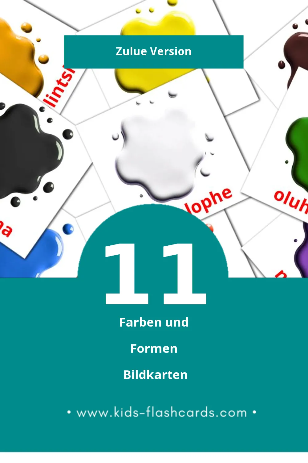 Visual Imibala Namafomu Flashcards für Kleinkinder (11 Karten in Zulu)