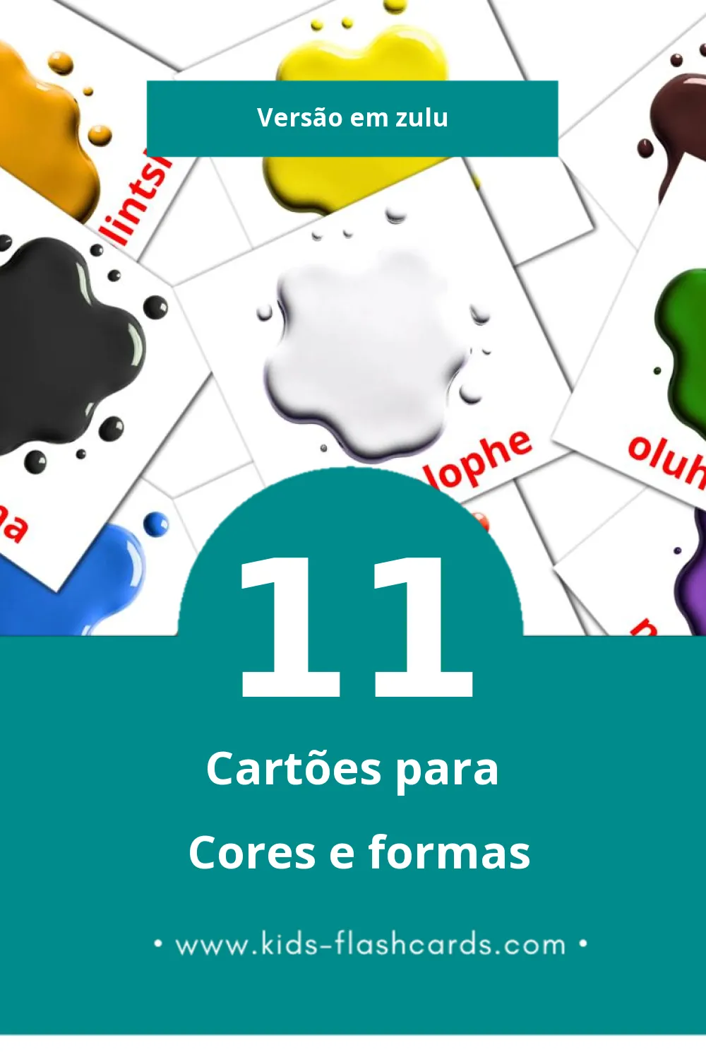 Flashcards de Imibala Namafomu Visuais para Toddlers (11 cartões em Zulu)