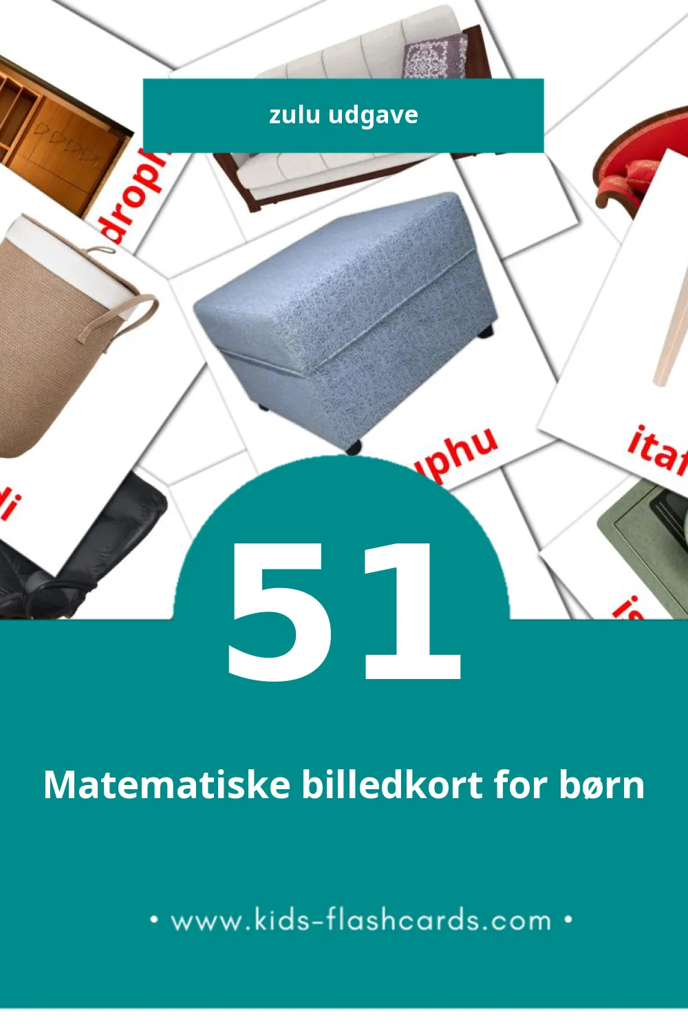 Visuelle billedkort for børn om Ekhaya til småbørn (51 kort på Zulu)