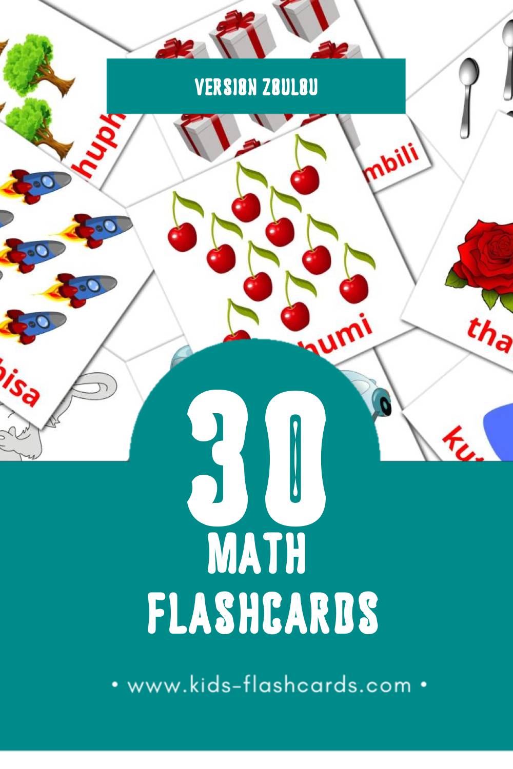 Flashcards Visual Izibalo pour les tout-petits (30 cartes en Zoulou)