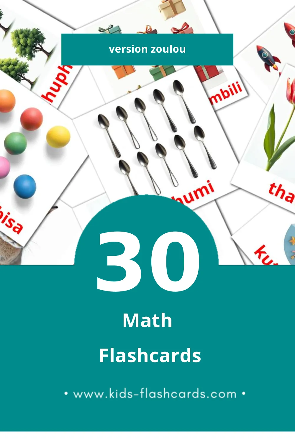 Flashcards Visual Izibalo pour les tout-petits (30 cartes en Zoulou)