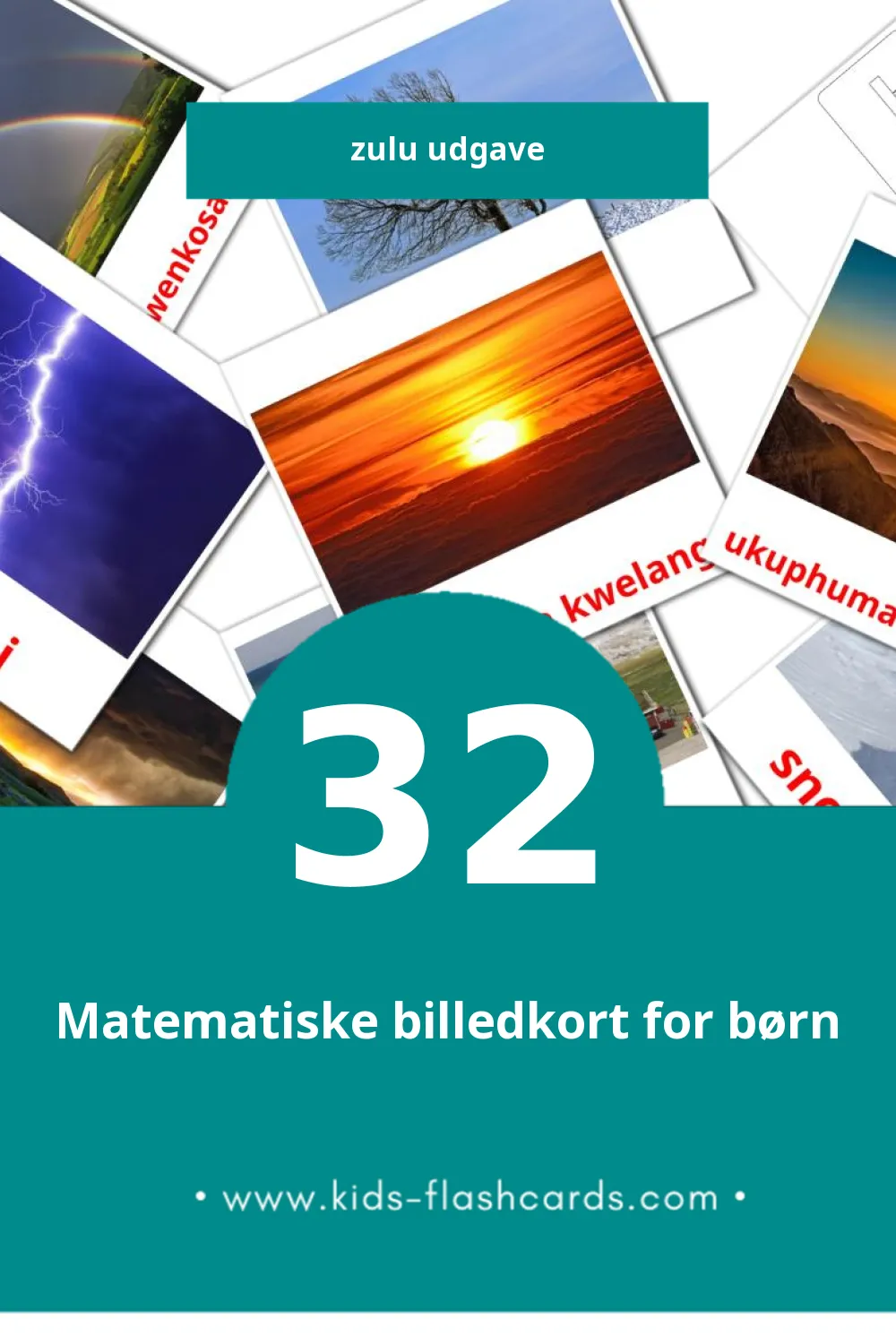 Visuelle billedkort for børn om isidalo til småbørn (32 kort på Zulu)