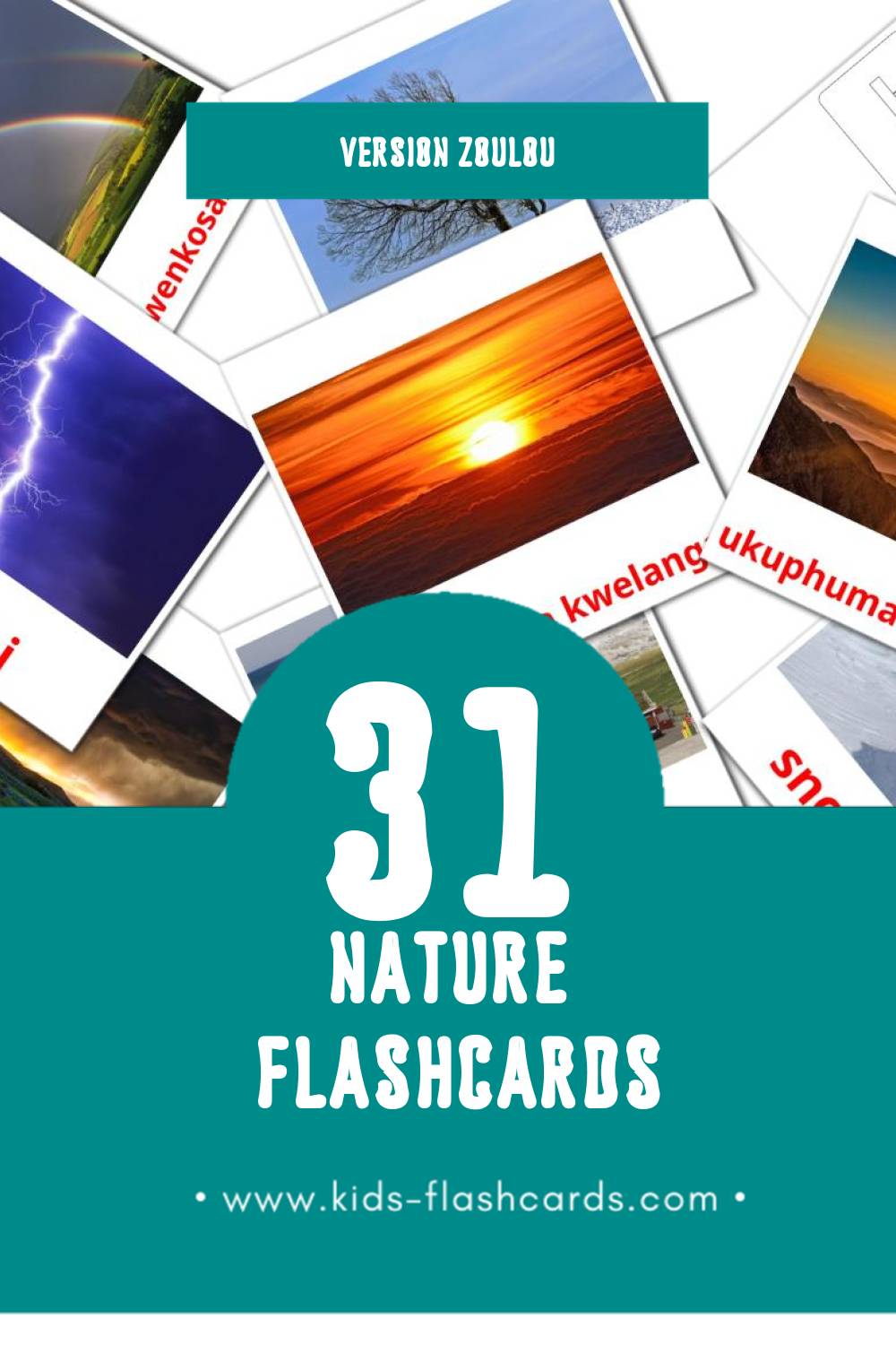 Flashcards Visual isidalo pour les tout-petits (31 cartes en Zoulou)