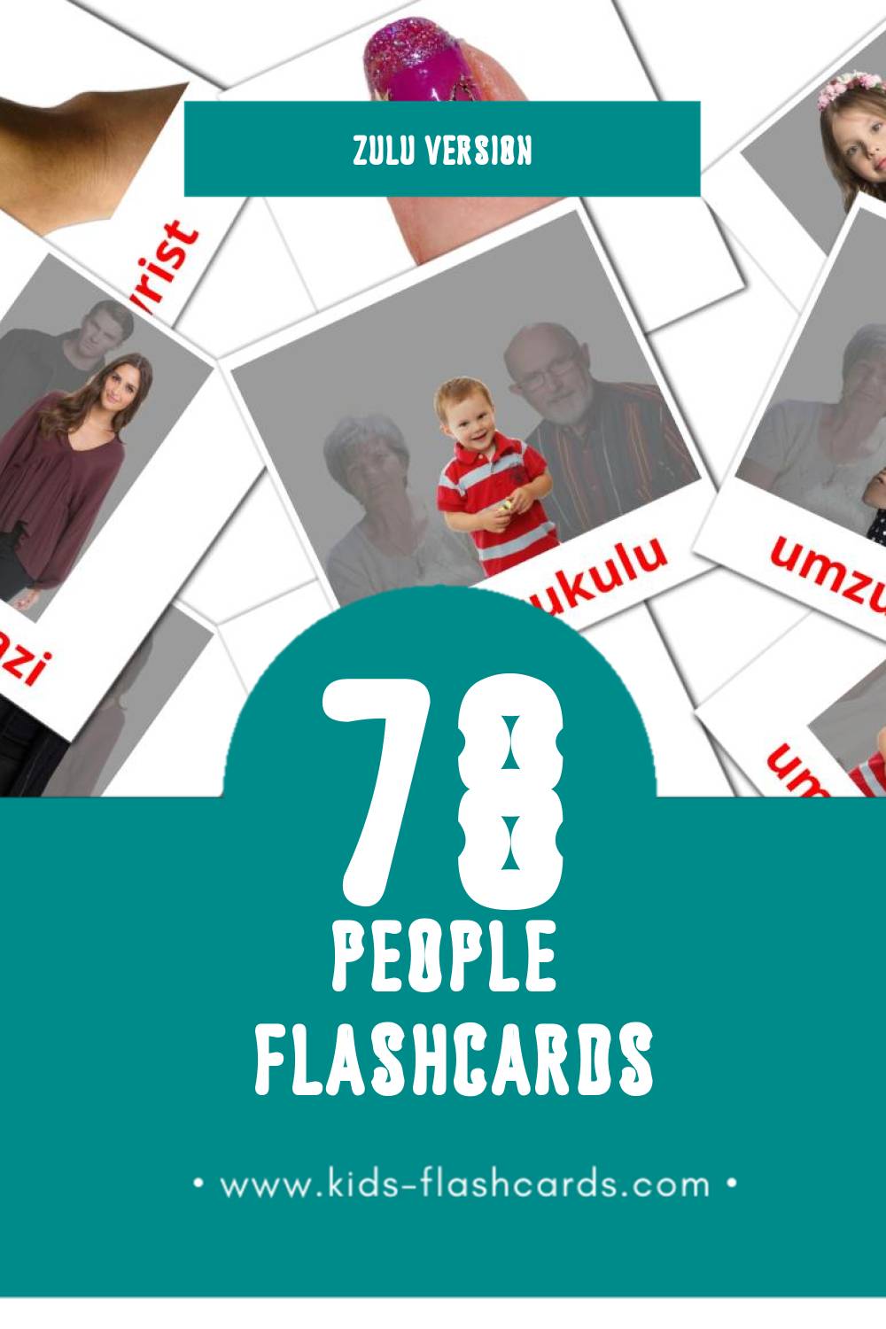 Visual Abantu Flashcards for Toddlers (78 cards in Zulu)