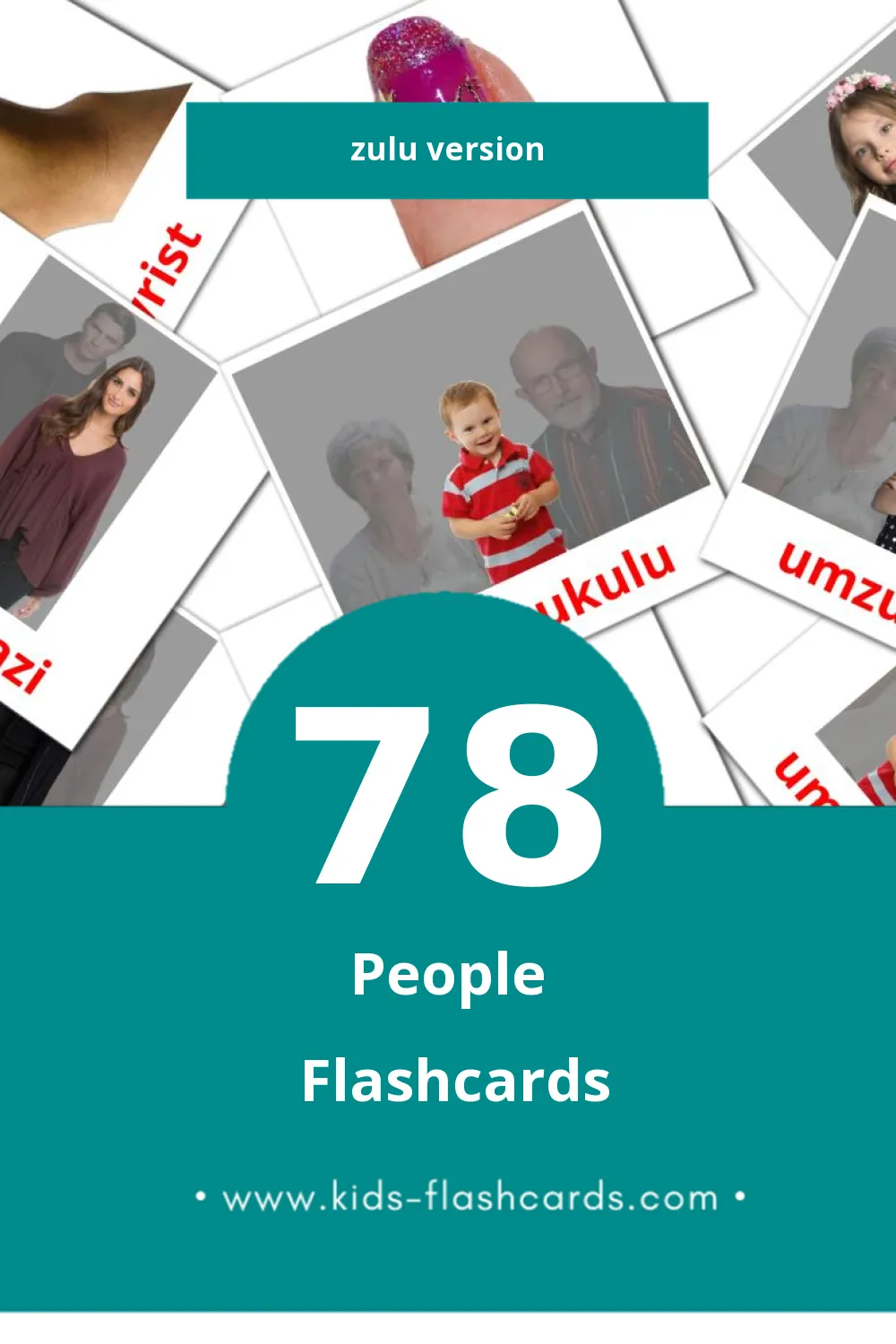 Visual Abantu Flashcards for Toddlers (78 cards in Zulu)