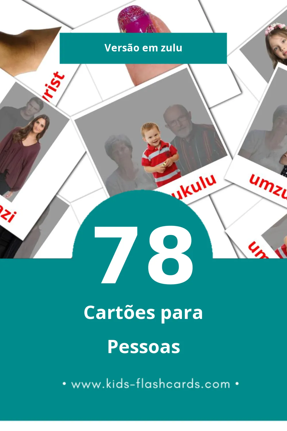 Flashcards de Abantu Visuais para Toddlers (78 cartões em Zulu)