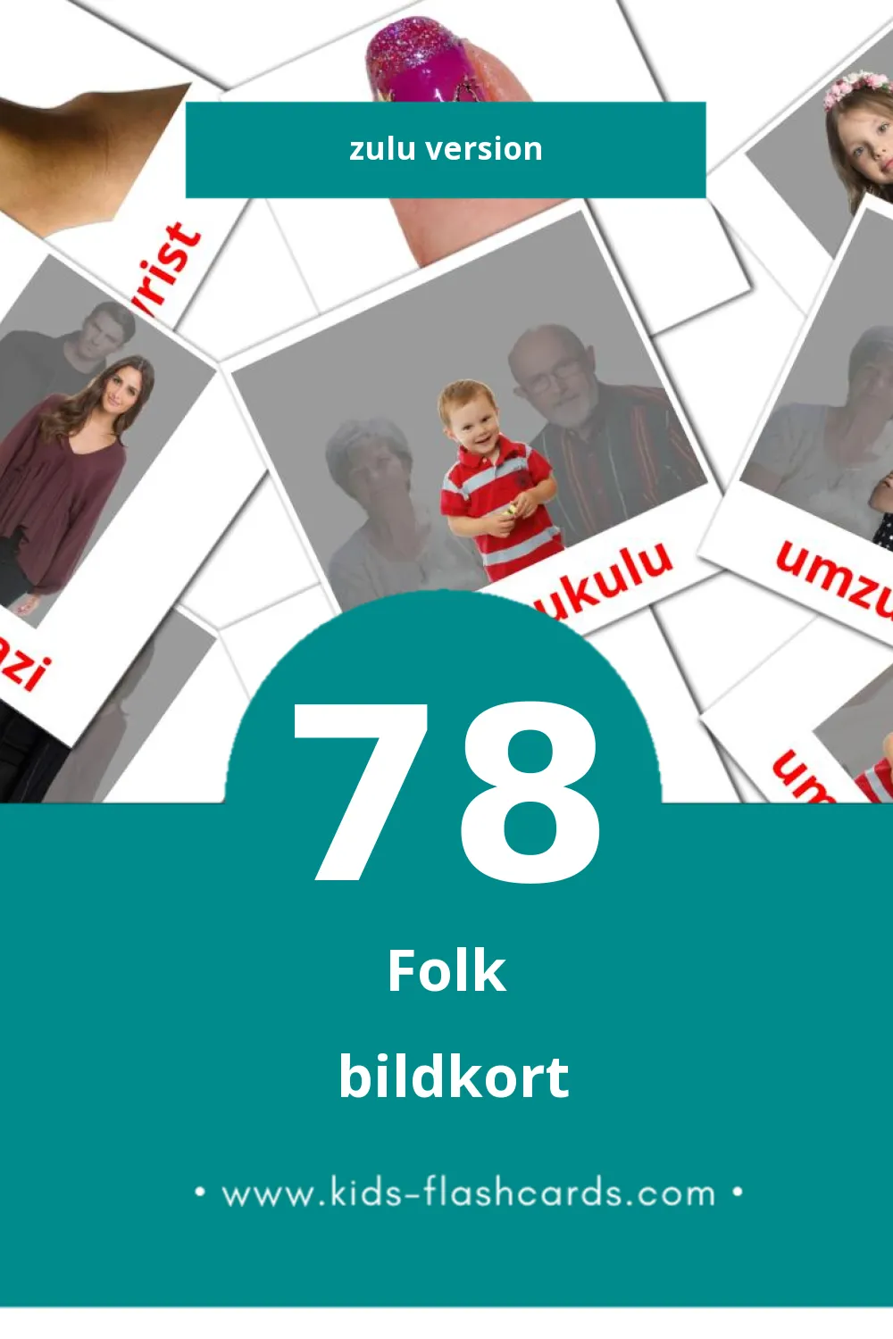 Visuella Abantu för småbarn (78 bildkort för barn på Zulu)