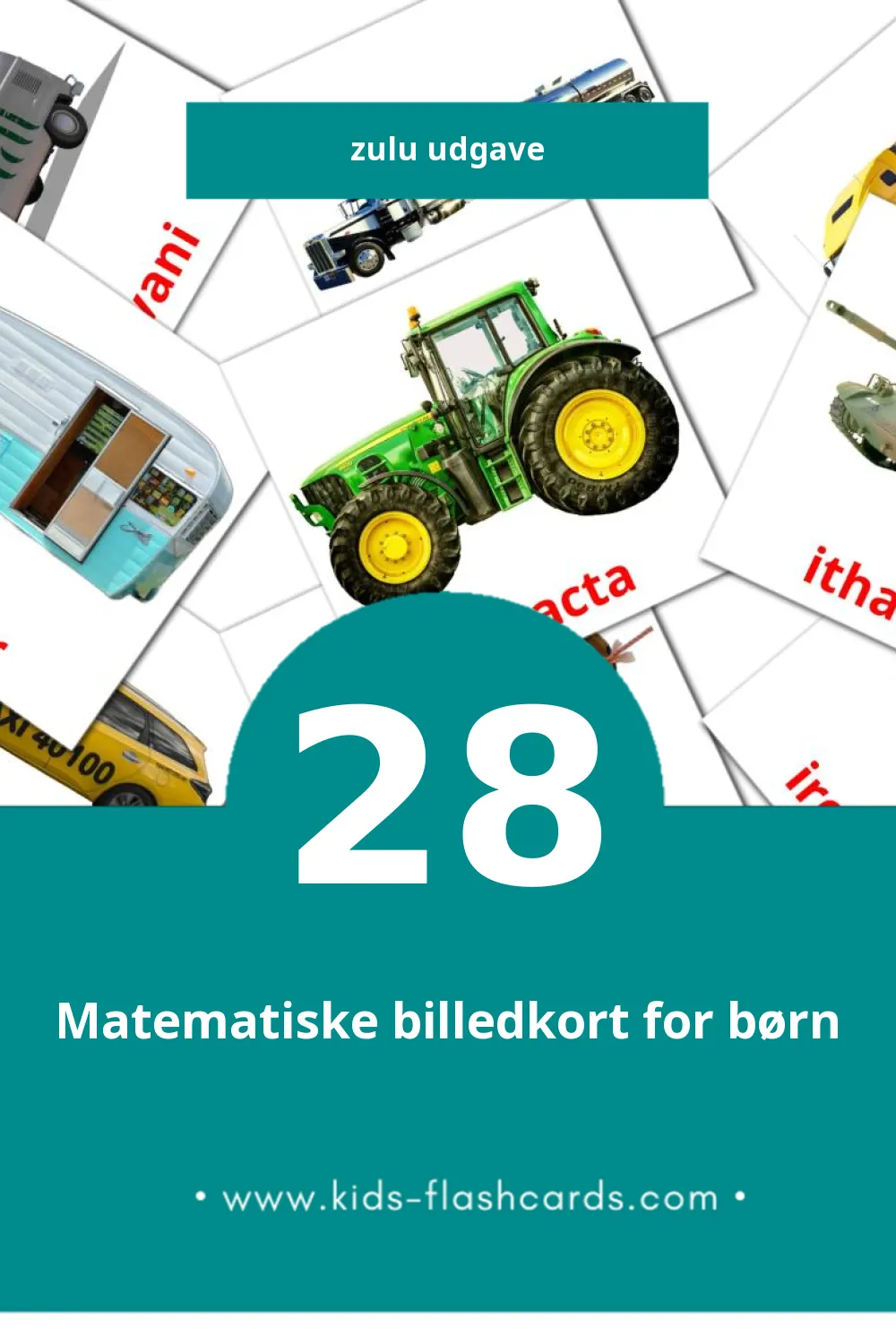 Visuelle billedkort for børn om Izithuthi til småbørn (28 kort på Zulu)