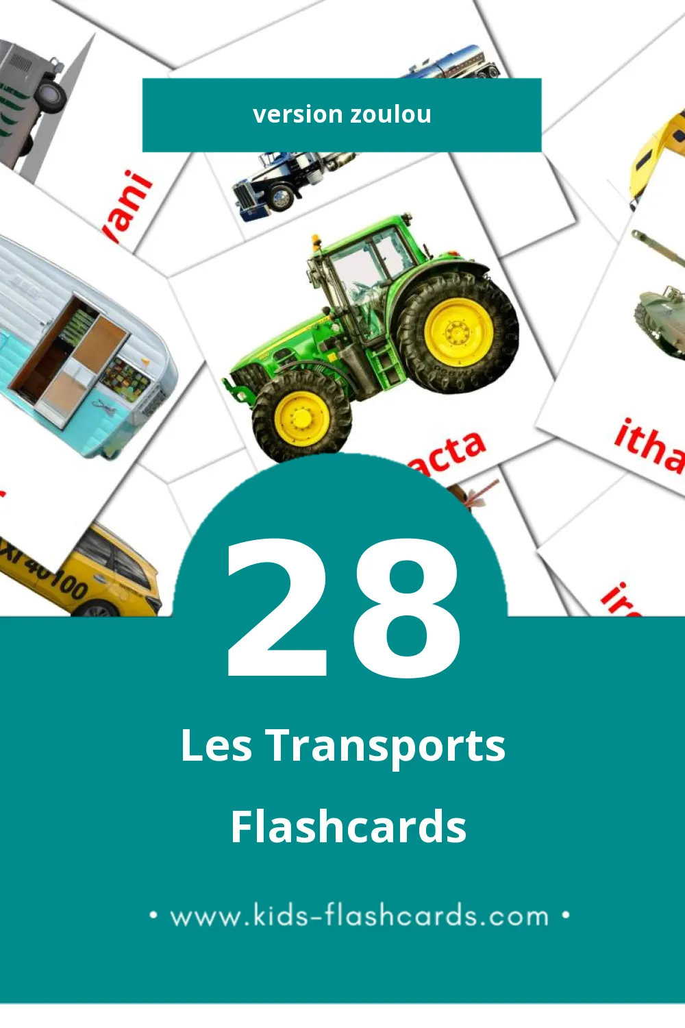 Flashcards Visual Izithuthi pour les tout-petits (28 cartes en Zoulou)