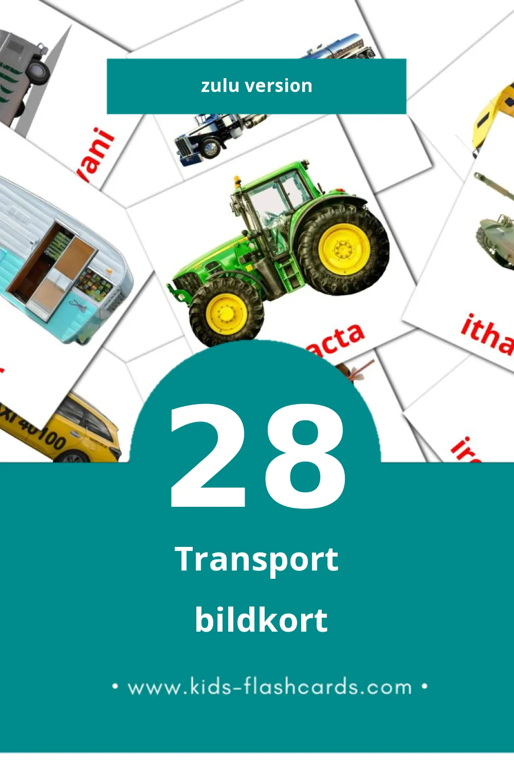 Visuella Izithuthi för småbarn (28 bildkort för barn på Zulu)