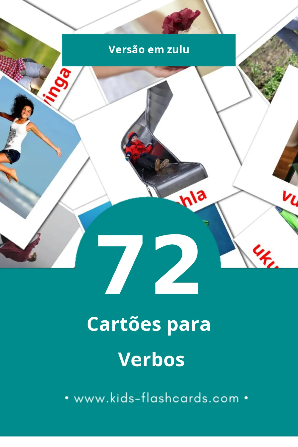 Flashcards de Izenzo  Visuais para Toddlers (72 cartões em Zulu)