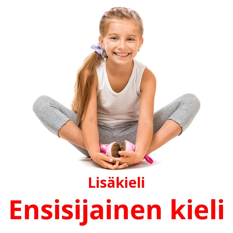 Kaksikieliset flashcards esimerkki